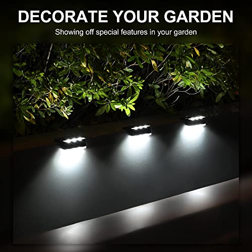 Solpex lámparas solares para exterior, 16 piezas, luz de escalera blanca, luces solares impermeables, iluminación LED para escaleras exteriores, escalones, valla, jardín, patio, decoración (Negro) - imagen 6