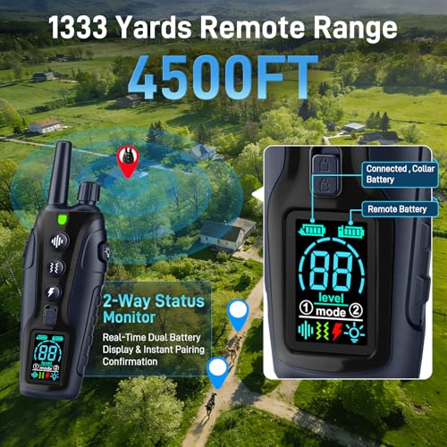 Shock Collar for Dogs - 4500FT Dog Training Collar with Remote, Waterproof e Collar with Flashlight, 4 Training Modes, Keypad Lock, Rechargeable Dog Shock Collar for Small Medium Large Dogs - Image 4