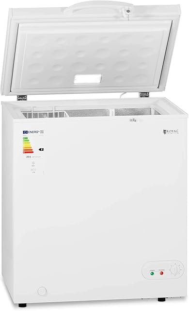 Royal Catering RCFZ-152-1 Chest Freezer 152 L A+ Freezer Commercial Chest Freezer Deep Freezer (Powder-Coated Steel, Aluminium, White, Refrigerant R600a)