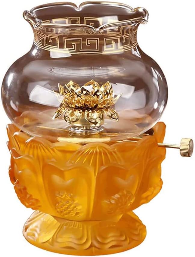 Decorative Lighting Oil Lamp Oil Lantern with Wicks Oil Lamps for Indoor Use Adjustable Switch Paraffin Lamp Kerosene Lamp Butter Buddha Front Light