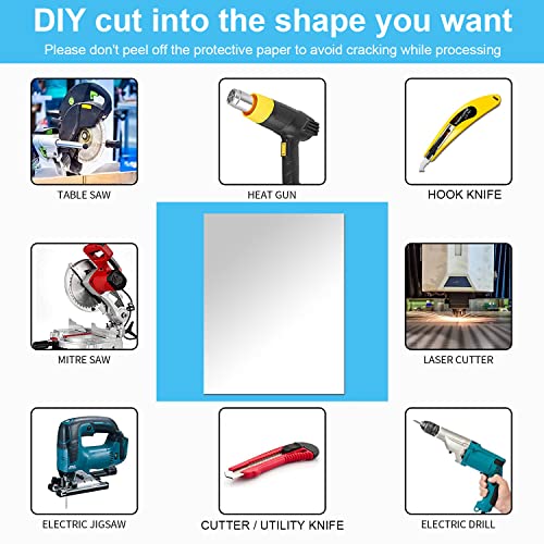 Darenyi 16"X12" Acrylic Mirror Sheet, Flexible Non Glass Body Mirror Tiles Large Self Adhesive Mirror Stickers For Bathroom Bedroom Home Wall Decor (1Pc) #TOP5