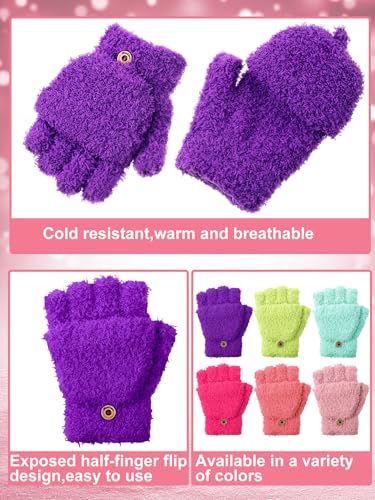 Image of Geyoga 6 Pairs Kids Fingerless Gloves