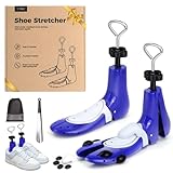 MoeQuliee Schuhspanner Herren Damen – 3-Wege Verstellbar Schuhdehner in Länge Breite Höhe, Schuhweiter für zu Enge Schuhe, Schuhdehner Schuhweiter für Sneaker Stiefel Wanderschuhe （Blau, L, 42-48）