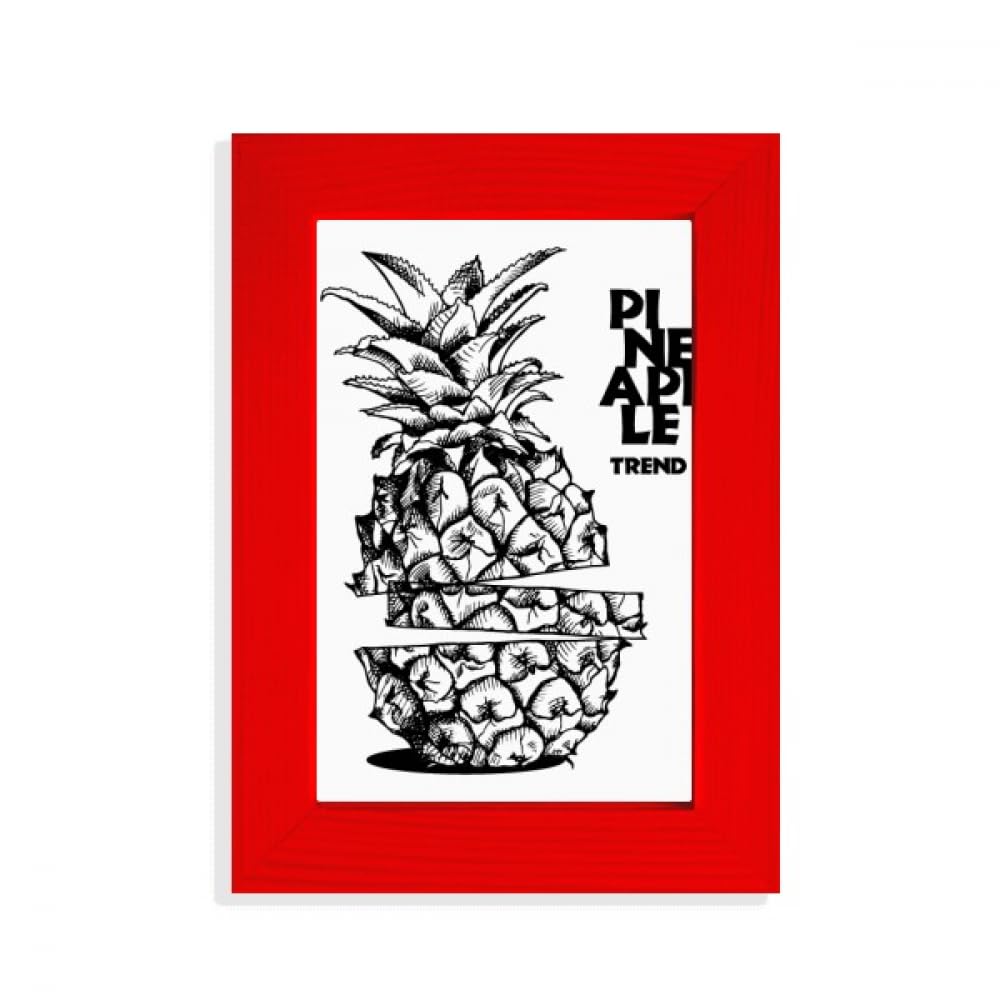 Cadre photo rouge PineFruit avec lignes de fruits élégant