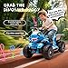 Okybaby Electric Dinosaur Ride On ATV for Kids, 12V 4-Wheel Toy Car with Music, Microphone Interface, Bluetooth & LED Lights, 1.86MPH Safe Speed, 2WD Kids Car, Blue