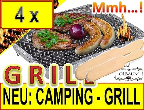Einweggrill BTV Batovi 4x mit 2 kg Holzkohle