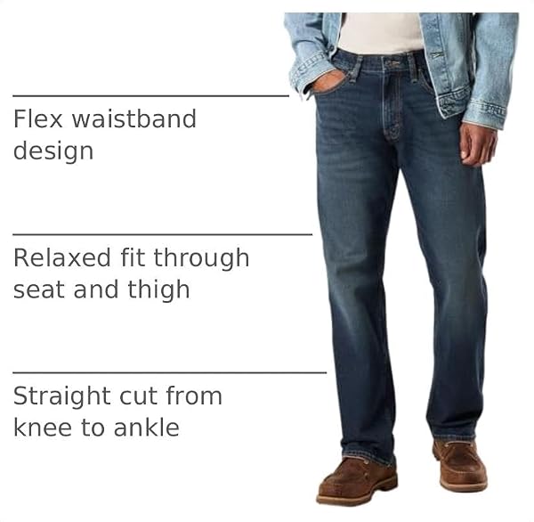 Levi Strauss Signature Gold Men's Relaxed Fit Flex Waistband Jeans (Available in Big & Tall), (New) Desert Drifter (Medium Stretch), 36Wx34L by Levi Strauss Signature Gold - Used condition - Image 4