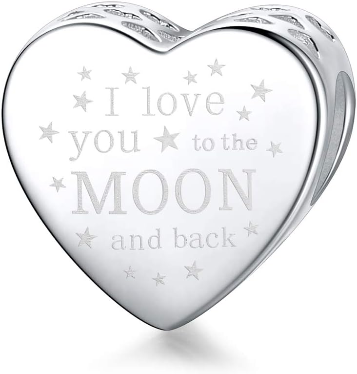 925 Sterling Silver Love Heart Charms for Charms Bracelets Necklace
