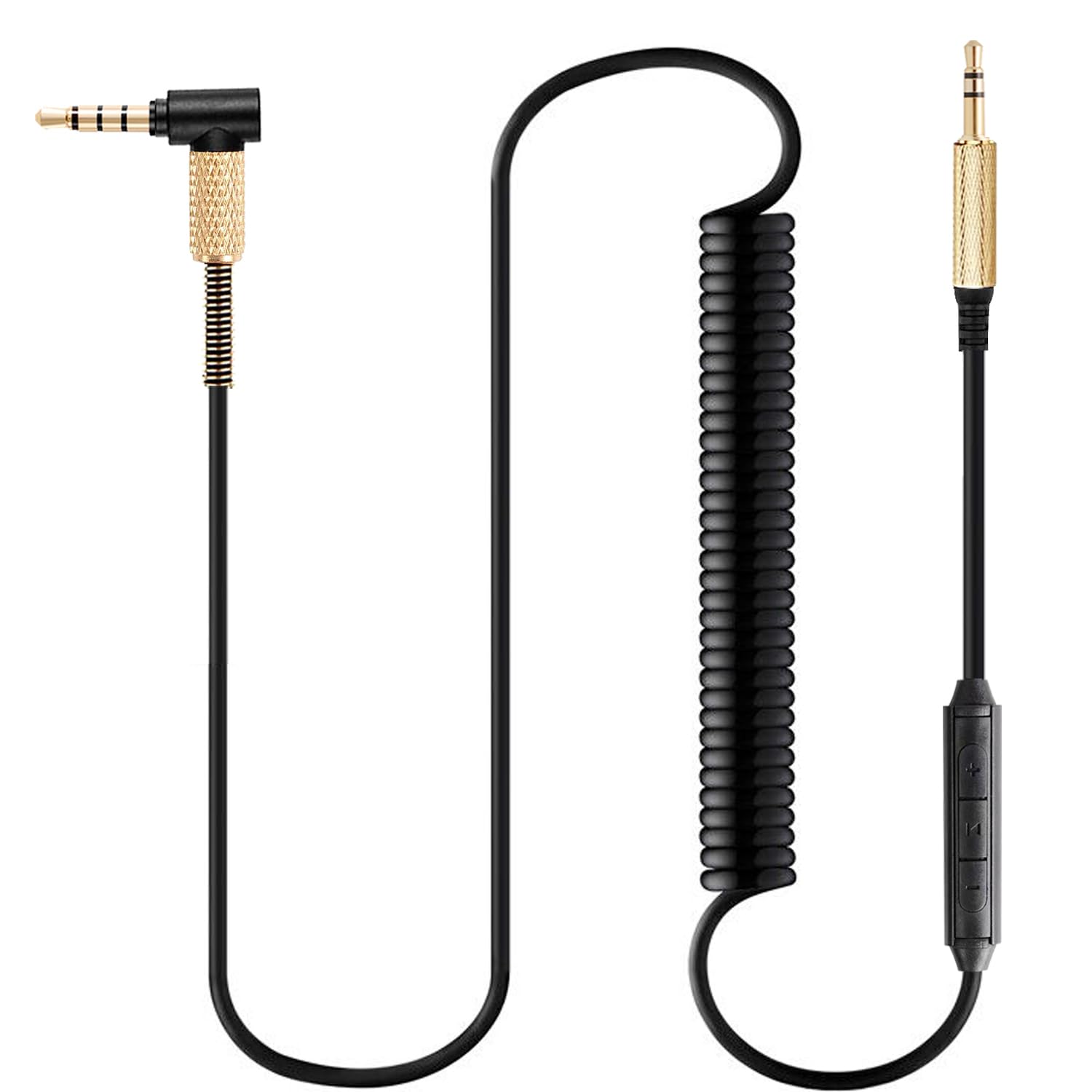 FAAEAL QC35 Coiled Audio Cable Replacement for Bose QC45(QuietComfort 45) NC700,AKG Y55BT Y55 Headphones, 2.5mm to 3.5mm(1/8”) Extension Aux Cord with 6.35mm (1/4") Adapter(4.2ft-14ft)