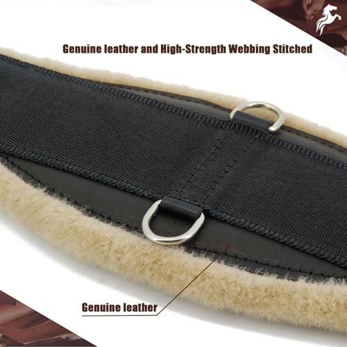 Jeereal Fleece Western Cinch,Breathable Horse Cinch Girth for Western Saddle (Roper, 28")