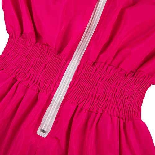 Eosiedur Women's One Piece Tracksuit Outfits Windbreaker Jacket Solid Crop Top Pants Jumpsuit Set Pink M #TOP2