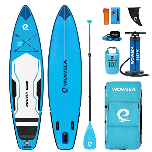 WOWSEA Flyfish F1 Tabla De Stand Up Paddle Hinchable, Duraderas y Estables Carreras Tabla De Paddle, Surf y Exploración SUP Tabla con Accesorios Kit, Buena Opción para Ejercicios Acuáticos y Enseñanza