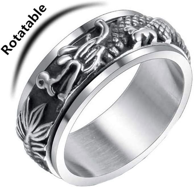 Amazon | Oakky メンズステンレス鋼 ゴシックワインディングドラゴン