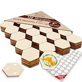 Crocowood 120 Pcs Blank Wooden Hexagons - 1 inch Small Wooden Hexagon Tiles as Wooden Pieces for Cra