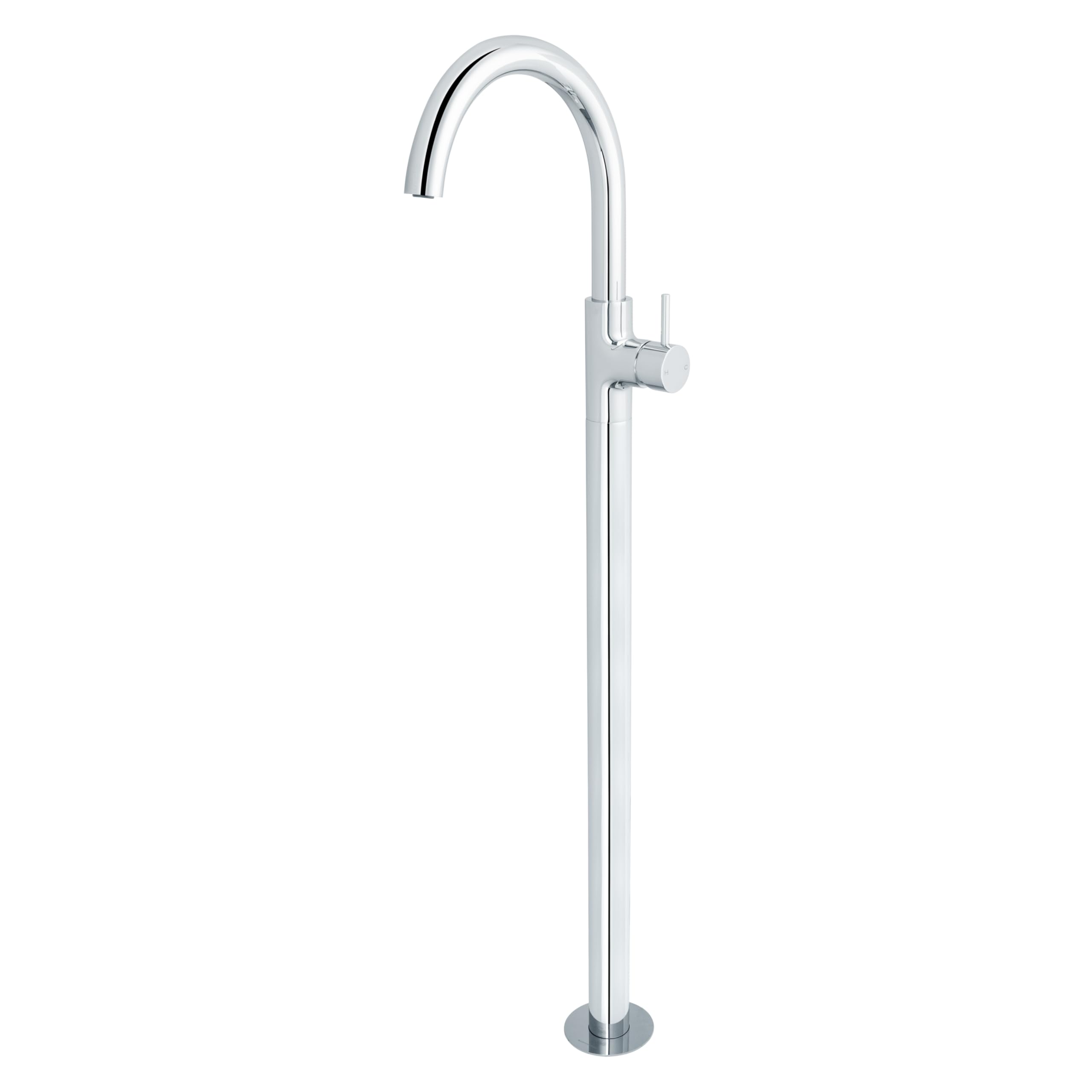 BAGNODESIGN M-Line Diffusion Floor Mounted Basin Mixer Chrome