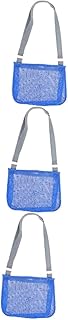 ABOOFAN 3 Pçs Bolsa De Ombro De Malha De Praia Bolsa Para Banho De Praia Bolsa De Praia Da Moda Bolsa De Praia Feminina Bolsa De Praia Com Rede Bolsa De Praia De Plástico Azul Organizador