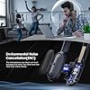 Upgrade ANC & ENC Headset with Microphone for PC, Wireless Headset with Mic for Work(Flip-to-Mute & USB Dongle), Bluetooth 5.4 Noise Cancelling Headphones with Mic for Call Center/Home/Computer/Phones