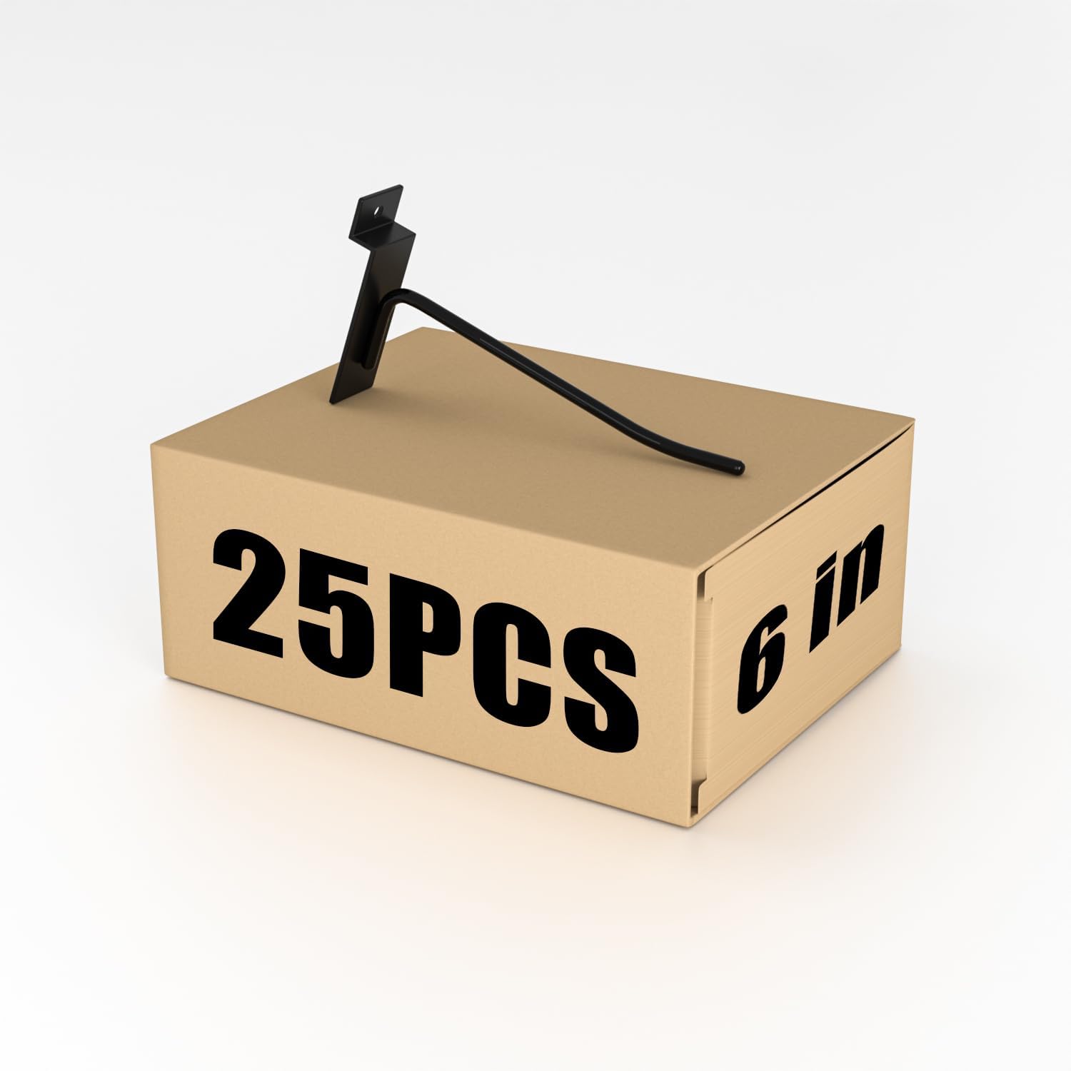 8” Slatwall Hooks, Silvery Display Hooks for Slat Wall, 25 PCS Hook Set for Slat Wall Panel