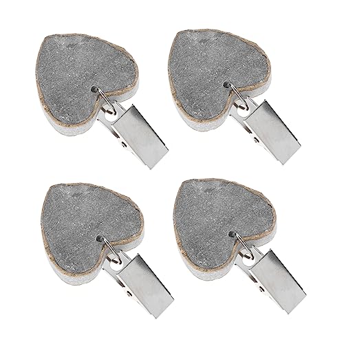 Holibanna 4piezas Unidades Sujetadores De Manteles con Clip Forma De Corazón Pesas De Mantel De Mármol Gris con Borde Dorado Resistentes y Decorativas para Mesas Al Aire