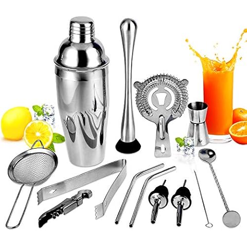 Cocktail Set, Bartender Kit, 13 Pcs Barware Sets, Stainless Steel Bar Tool Set, Cocktail Making Set, Cocktail Gift Set Stainless Steel Bartending Tool Set, Perfect for Christmas Gift Cover