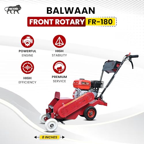 Image of Balwaan Krishi 7HP Petrol Engine BeltDriven Front Rotary Cultivator| FR-180