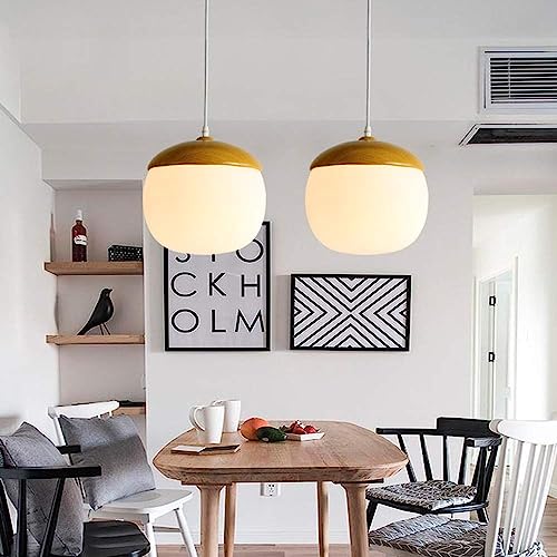 Lámpara colgante nórdica con forma de nuez y cristal esmerilado blanco E27 3