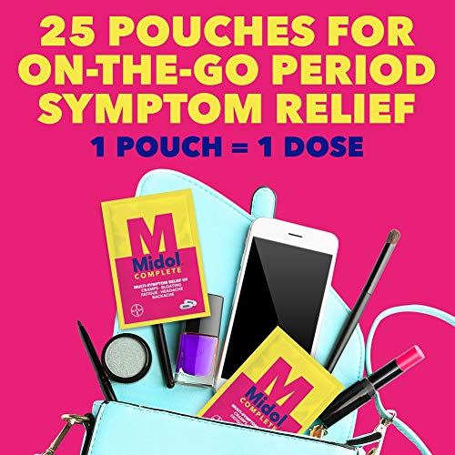 Midol Complete Caplets With Acetaminophen For Menstrual Symptom Relief - 50 Count (25 Pouches Of 2 Caplets), On The Go Menstrual Pain Relief #TOP6