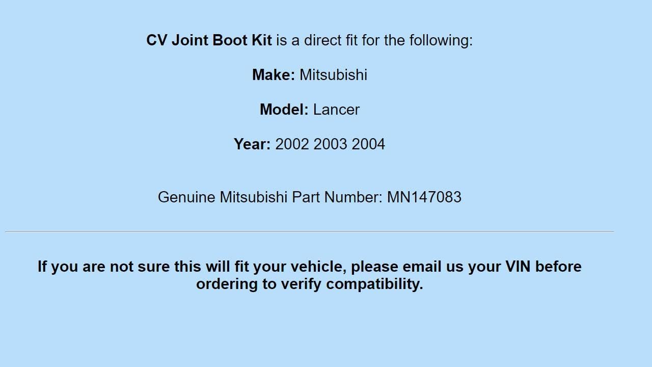 Genuine OEM For Mitsubishi 2002-2004 Lancer CV Joint Boot Kit MN147083