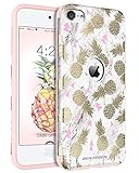 iPod 5 Case, iPod 6 Case BENTOBEN Pineapple Design Case for iPod Touch 5 6th Generation White/Gold