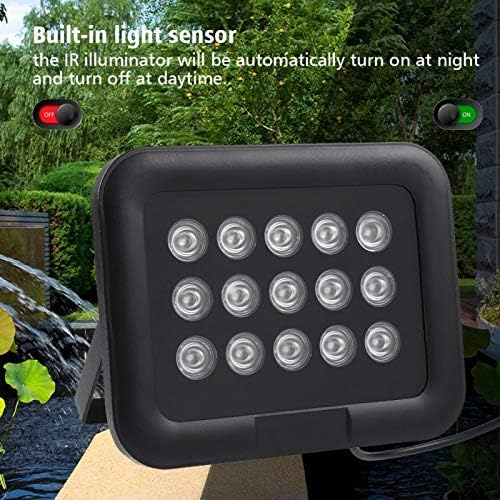 Infrared LED Light, Infrared Illuminator Camera Infrared Fill Light, DC 12V 15pcs IR Infrared LEDs Array Light IP65 Waterproof Night Vision for Security Camera