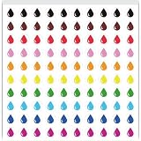 PRESSINART 500Pcs 5 Sheets Water Drop Stickers 0.5 Inch Period Planner Stickers Colorful Teardrop Self Adhesive Waterproof Decals for Tracking Menstruation Journal Scrapbooking Activities Scheduling