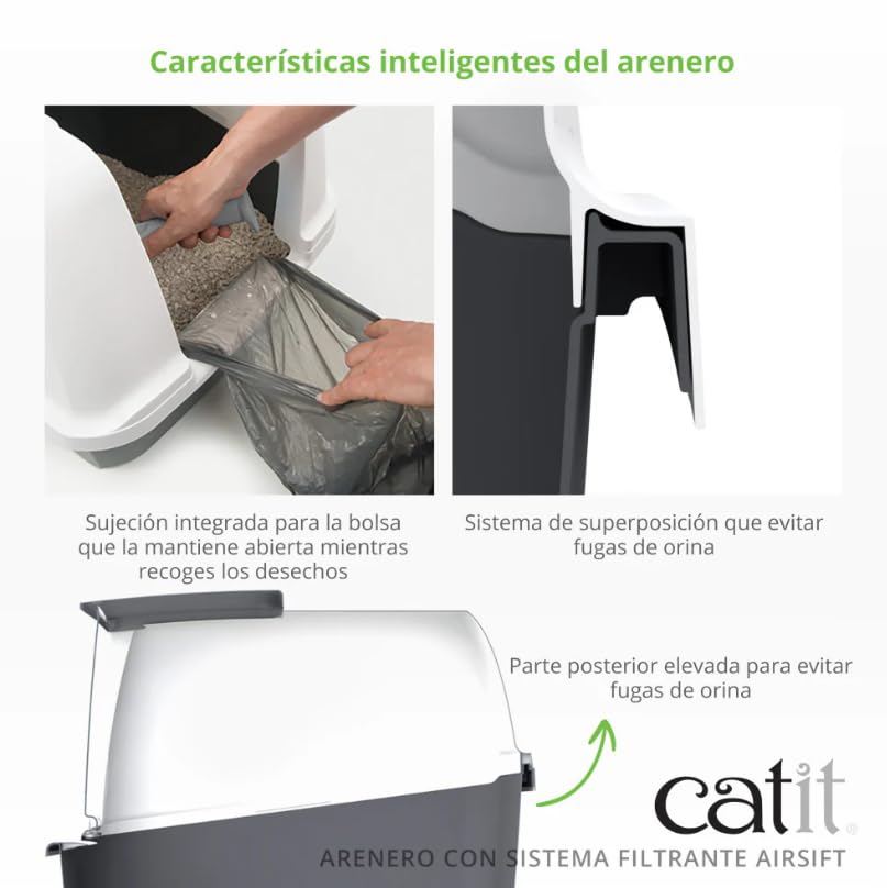 Arenero Cerrado Mediano para Gatos con Sistema Airsift - Catit