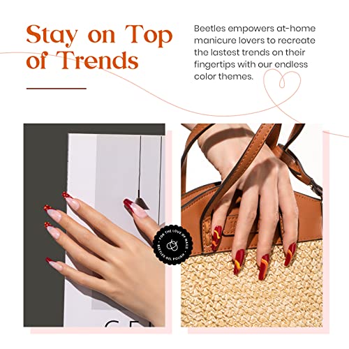 Beetles Gel Polish Set- 6 Colors Gold Yellow Gel Nail Polish Kit Fall Winter Red Green Purple Burgundy Nail Gel Polish Set Soak Off Led Nail Lamp Required Manicure Gel Nail Kit #TOP5