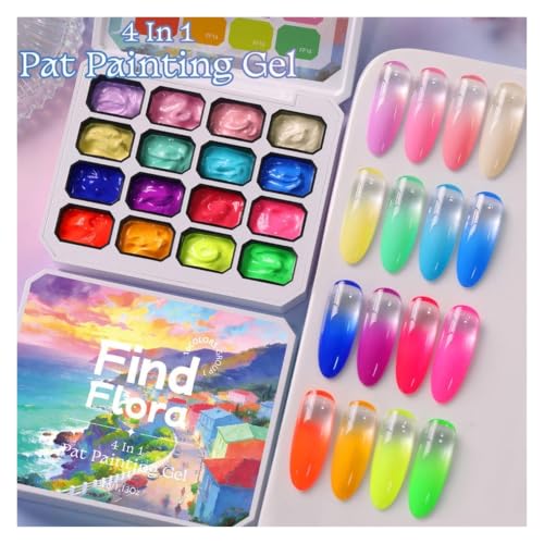 16 kolorów Nail Art Palette Gel Paint Mixing Tray Manicure Tool