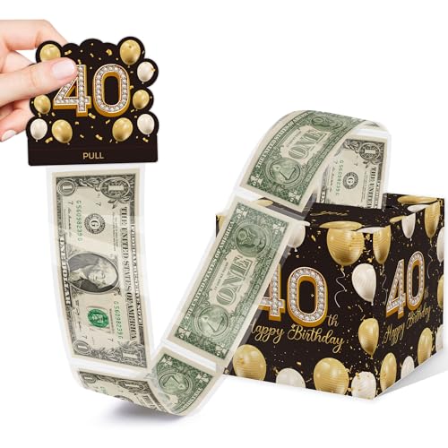 Azbuk 40th Birthday Surprise Gift Box With Money Boxes for Cash