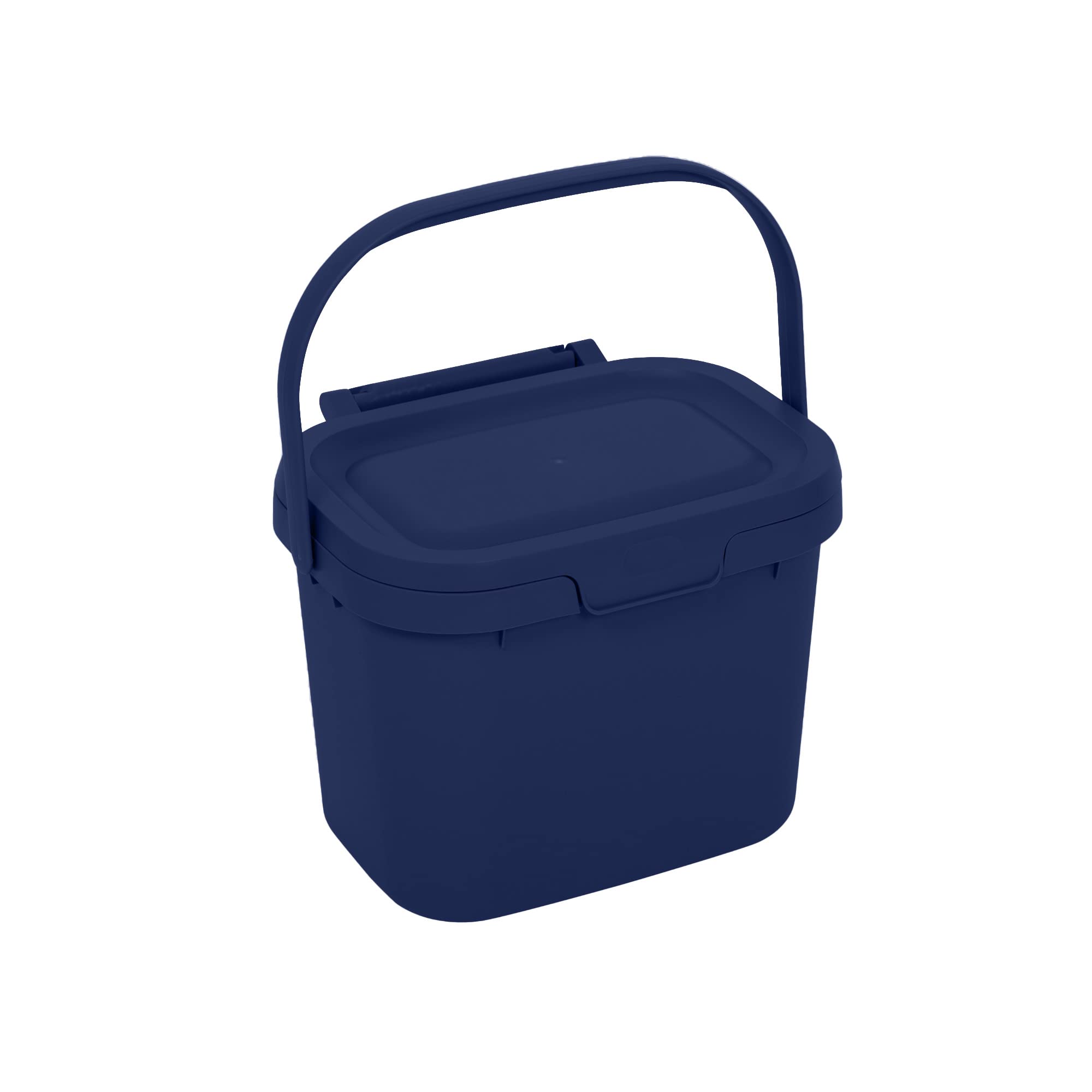 Addis Everyday Kitchen Food Waste Compost Caddy Bin, 4.5 Litre, Made from Recycled Plastic Eco Blue — image 1