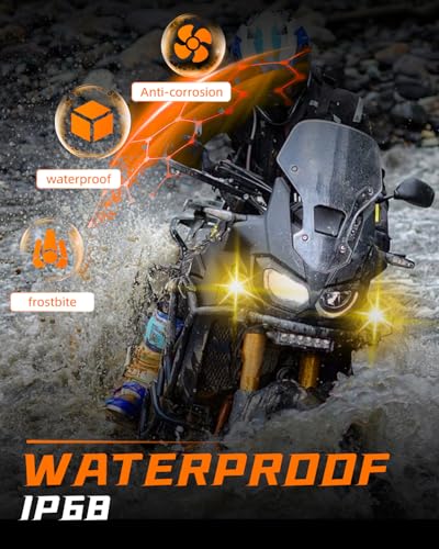 Image of CO LIGHT Gen 3 LED Motorcycle Fog Lights 90W 30000LM Long Range White Amber Beam Strobe Safety Modes IP68 Waterproof Shock Resistant Easy Plug and Play Installation 2 Piece Kit