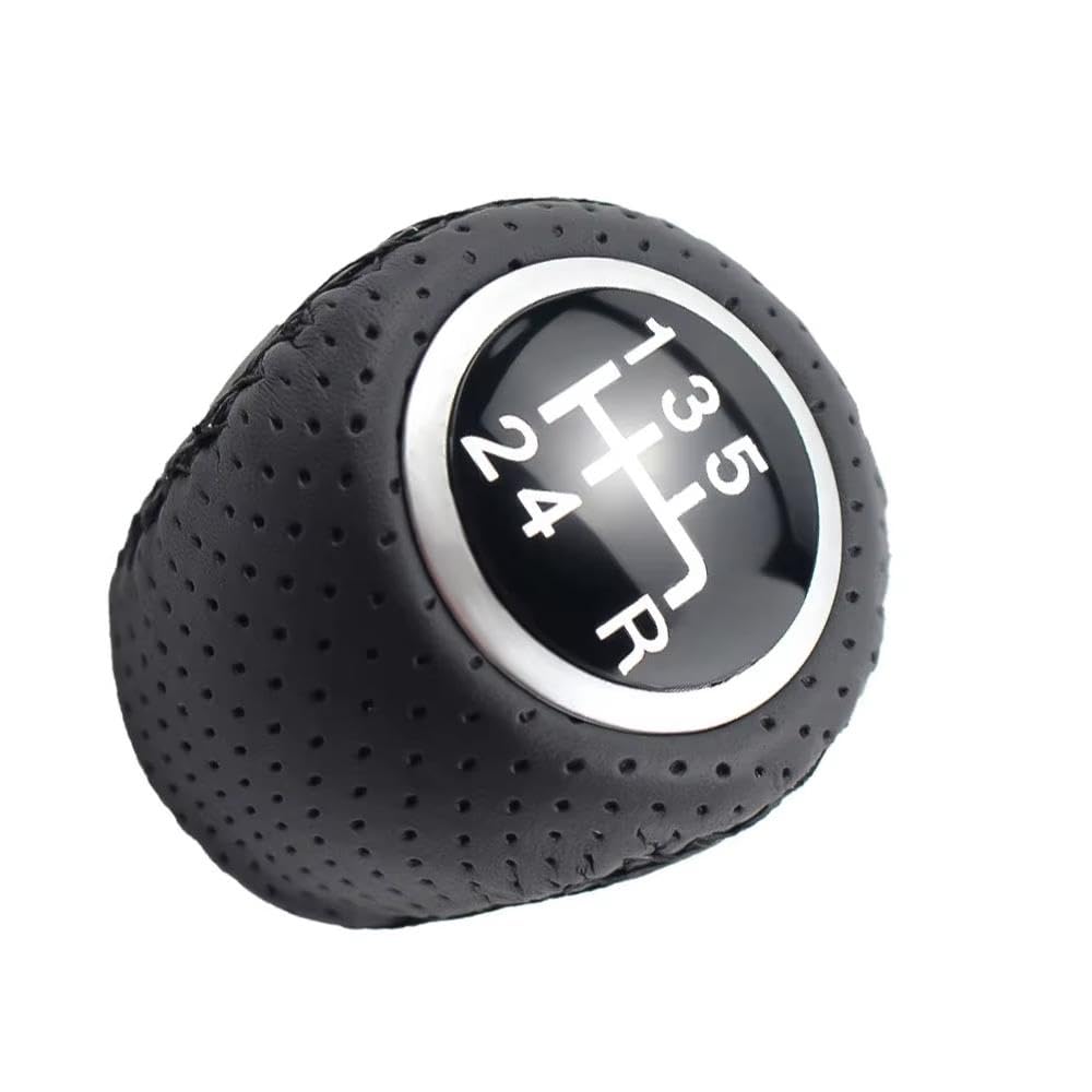 POANBCGY Auto Parts 5 6 Speed Car Shift Knob for Fiat for Grande for Punto Evo for Punto 2012 Shfiter Lever Handball Covered Leather(5 Speed with Hole)