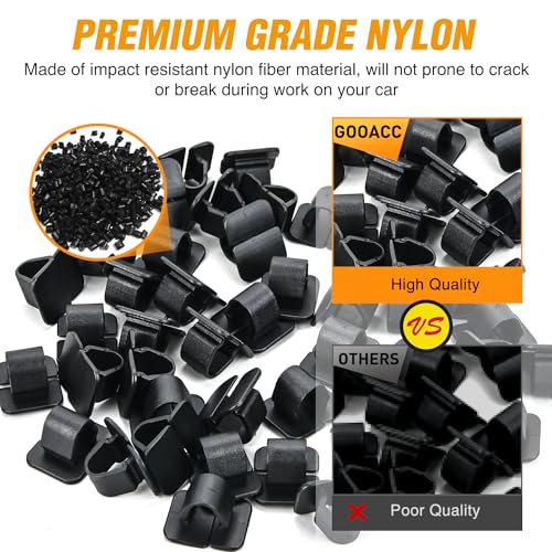Image of GOOACC 50pcs Hood Insulator Insulation Pad Liner Retainer Clip Retainer Black Nylon for Audi 1H5-863-849-A01C Volkswagen Beetle Jetta Phaeton