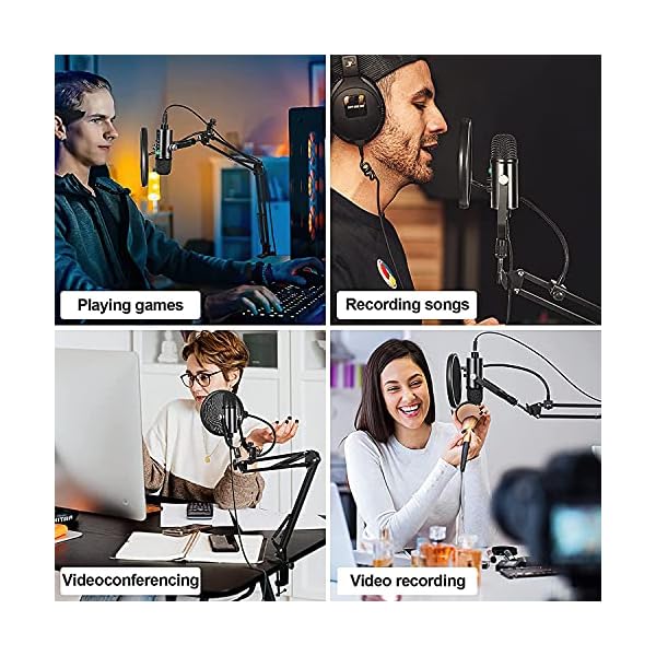Aveek USB-Mikrofon, Kondensator-Aufnahme, Laptop, PC, Gaming-Mikrofon, Podcast-Mikrofon, Kit für Streaming-Aufnahmen mit… – Bild 7