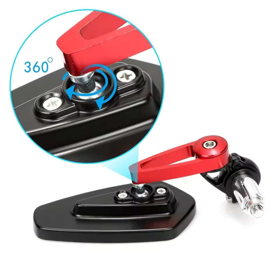 Specchietti End-Bar Moto/Bici Universali per Honda SH 125 150 350 in Alluminio CNC – Alta Resistenza, Orientabili, Facile Installazione – Per Manubri Ø 22 mm (Nero)