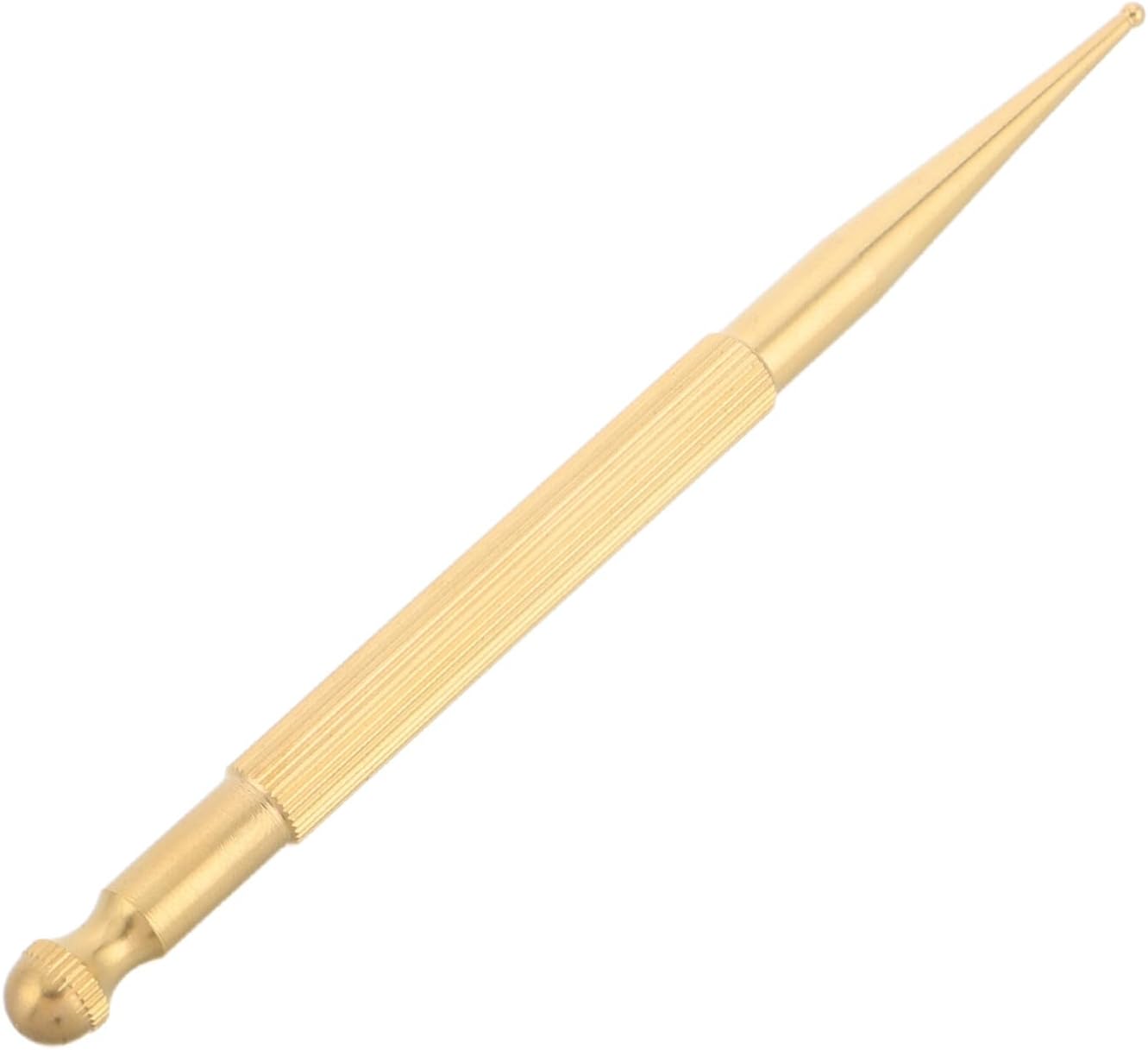 KOMBIUDA Brass Acupressure Pen for Deep Tissue Massage Precision Manual Reflexology Tool for Eyes Face and Feet Relaxation Stick for Targeted Muscle Relief and Fatigue