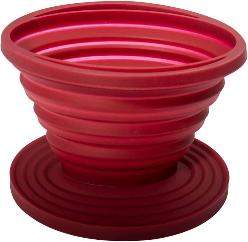 Cheerock Collapsible Coffee Filter Rubber Coffee Maker Reusable Coffee Dripper For Hiking, Camping, Home, Office (Red)