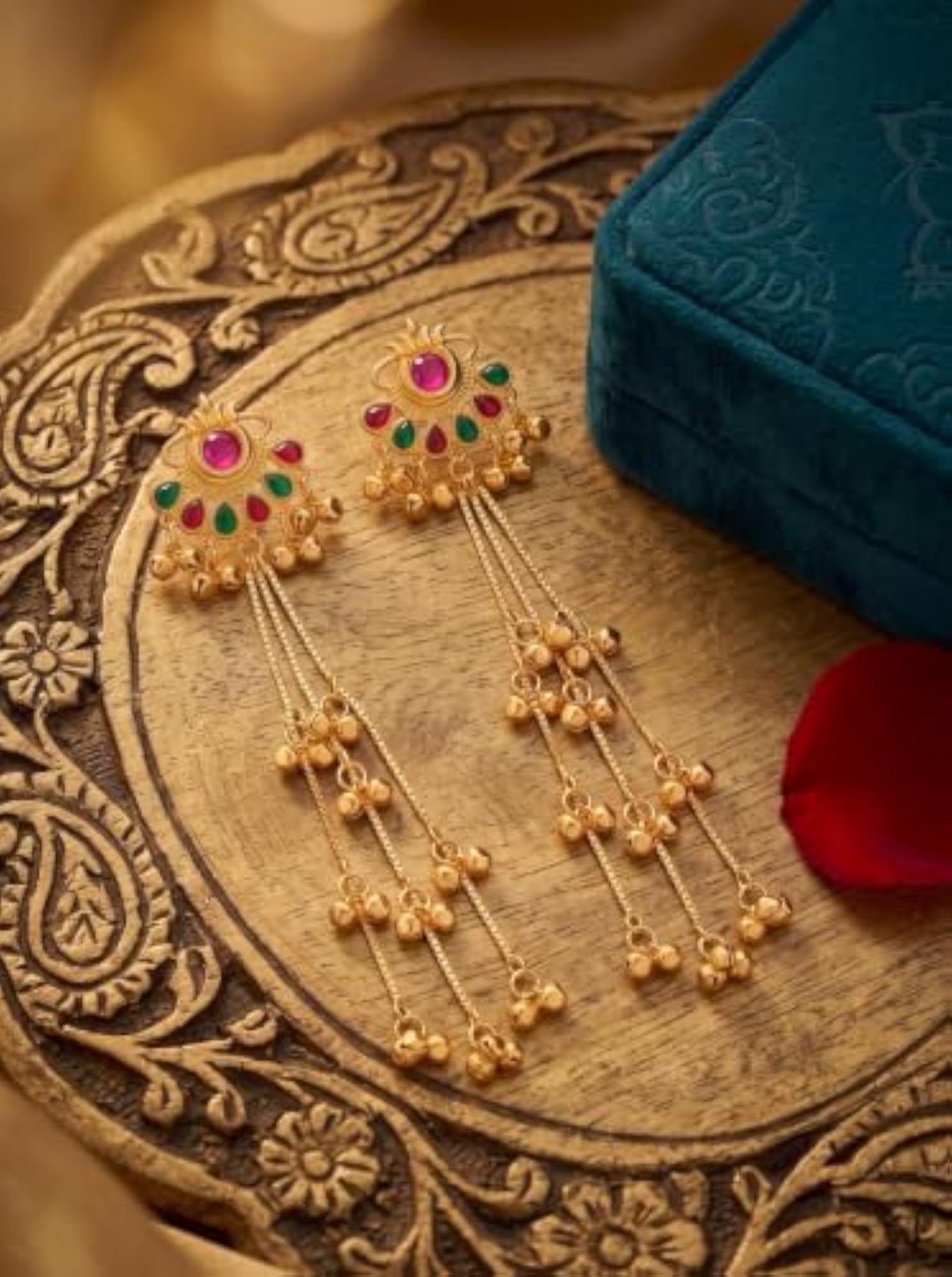 Women's Traditional Kashmiri Long Chain Dangle Earrings