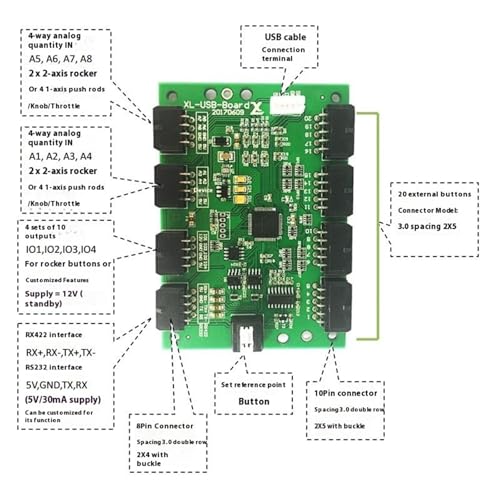 Joystick marino VCHICS de 3 ejes y tarjeta de control de movimiento USB de 8 ejes para PC industrial 4