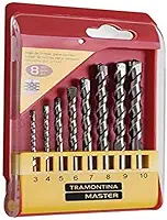 TRAMONTINA Jogo Kit de Brocas de Widea para Concreto de 3 à 10 MM com 8 Peças