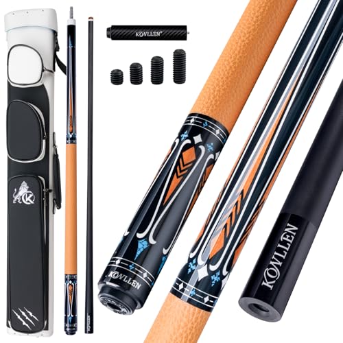 KONLLEN 2.0 Carbon Fiber Pool Cue Set, Low Deflection Pro Taper