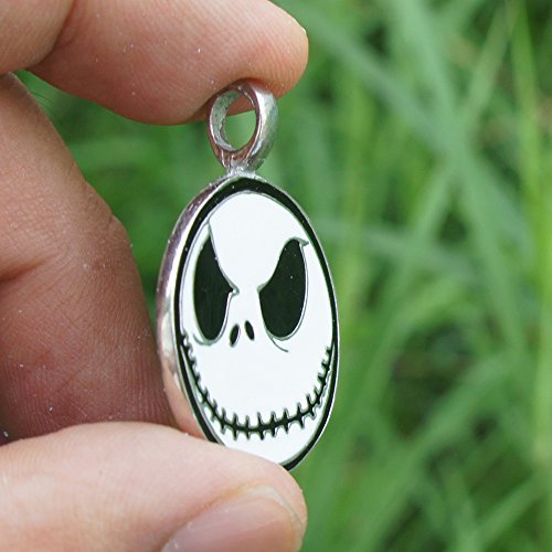 Halloween Jack Skellington O Lantern Pumpkin King Pewter Pendant Charm Amulet Necklace Chain Choker (Stainless Steel Chain) #TOP4