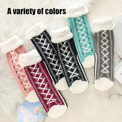 Ultra-Thick Cashmere Slipper Home Socks, Women's Warm, Soft and Non-Slip Christmas Slipper Socks for Home Wear4