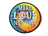 TH Make Love Not War Peace Symbol Biker Rider Motorcycle Logo Applique Embroidered Sew on Iron on Pa